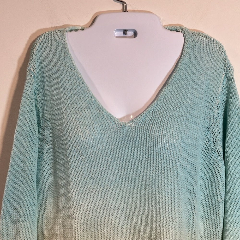 Wooden Ships blue tan sweater S / M - Picture 2 of 6